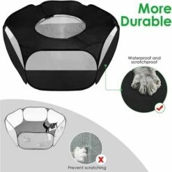 ECHOO Clôture Pour Petits Animaux, Tente Transparente Respirante Pour Animaux De Compagnie Avec Couvercle Supérieur Ouvrant Automatiquement La Clôture Pliable Pour Sports D'intérieur Et D'extérieur, Adaptée Aux Chatons, Chiots, Cobayes, Lapins, Hamsters Et Héri