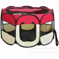 QERSTA Oxford Enclos Pliable Grand Parc Pour Animaux Chiens, Chiots, Chats, Lapins, Cochons D'Inde à L'intérieur Ou à L'extérieur - 125x125x64cm - Rose - Rose