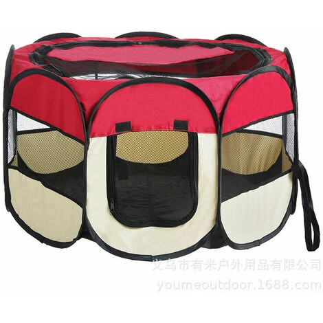 QERSTA Oxford Enclos Pliable Grand Parc Pour Animaux Chiens, Chiots, Chats, Lapins, Cochons D'Inde à L'intérieur Ou à L'extérieur - 125x125x64cm - Rose - Rose 1 QERSTA Oxford Enclos Pliable Grand Parc Pour Animaux Chiens, Chiots, Chats, Lapins, Cochons D'Inde à L'intérieur Ou à L'extérieur - 125x125x64cm - Rose - Rose