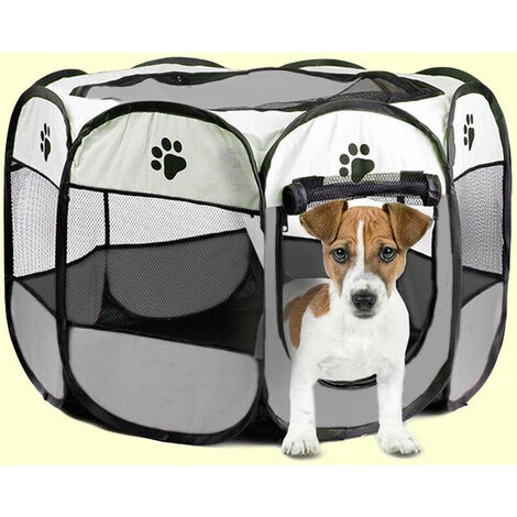 QERSTA Oxford Enclos Pliable Grand Parc Pour Animaux Chiens, Chiots, Chats, Lapins, Cochons D'Inde à L'intérieur Ou à L'extérieur - 125x125x64cm - Rose - Rose 2 QERSTA Oxford Enclos Pliable Grand Parc Pour Animaux Chiens, Chiots, Chats, Lapins, Cochons D'Inde à L'intérieur Ou à L'extérieur - 125x125x64cm - Rose - Rose – Image 2