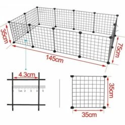GRID COOL Enclos DIY Pour Chiot Parc Enclos Réglable En Fil De Fer Et Plastique Pour Petits Animaux Lapins Hamster - Noir 7 GRID COOL Enclos DIY Pour Chiot Parc Enclos Réglable En Fil De Fer Et Plastique Pour Petits Animaux Lapins Hamster - Noir -Niche, chenil, enclos et parc pour chien Soldes 2022 68074309 3