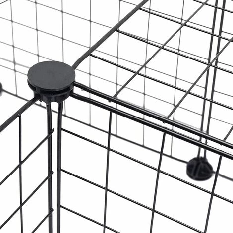 GRID COOL Enclos DIY Pour Chiot Parc Enclos Réglable En Fil De Fer Et Plastique Pour Petits Animaux Lapins Hamster - Noir 4 GRID COOL Enclos DIY Pour Chiot Parc Enclos Réglable En Fil De Fer Et Plastique Pour Petits Animaux Lapins Hamster - Noir – Image 4