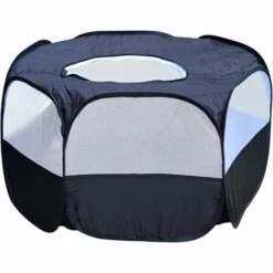 OYLDA Petits Animaux Clôture Grillagée Pliable Pop-Up Tente Pour Petits Animaux - Noir
