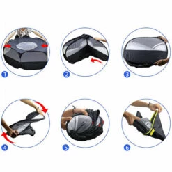 OYLDA Petits Animaux Clôture Grillagée Pliable Pop-Up Tente Pour Petits Animaux - Noir -Niche, chenil, enclos et parc pour chien Soldes 2022 68138607 3