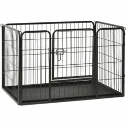 LangRay Articles Pour Animaux Parc Pour Chiots Acier 91,5x59x61 Cm