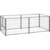 LangRay Articles Pour Animaux Chenil Argenté 200x100x70 Cm Acier