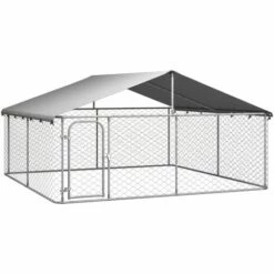 TRUE DEAL Chenil D'extérieur Avec Toit Pour Chiens 300x300x150 Cm