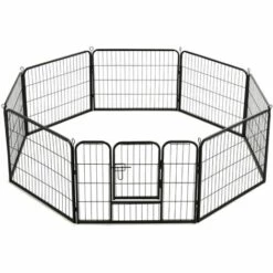 HELLOSHOP26 Parc Pour Chiens 8 Panneaux Acier 60 X 80 Cm Enclos Pour Chiens Noir - Noir -Niche, chenil, enclos et parc pour chien Soldes 2022 68414856 4