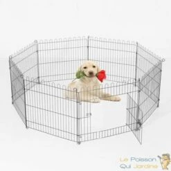 LE POISSON QUI JARDINE.FR Enclos Extérieur En Métal 70 X 60 Cm Ou Parc De Jardin Pour Chiens Et Chiots