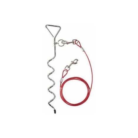 FLAMINGO Piquet D'attache Pilka 46cm Avec Cãble 3m 1 FLAMINGO Piquet D'attache Pilka 46cm Avec Cãble 3m