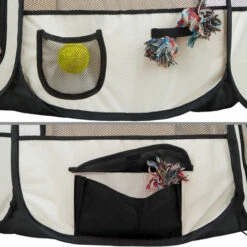 TECTAKE Parc Pour Chien Chat Pliable 115 Cm X 115 Cm X 64 Cm Noir + 1 Housse De Transport -Niche, chenil, enclos et parc pour chien Soldes 2022 7513815 3