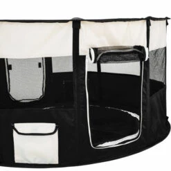 TECTAKE Parc Pour Chien Chiot Chat Pliable En Polyester 114 Cm ? X 60,5 Cm Noir - Noir -Niche, chenil, enclos et parc pour chien Soldes 2022 7514467 4