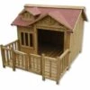 WILTEC Niche De Chien Maison De Luxe XL Bois Balcon Jardin Terrasse Chien