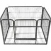 TECTAKE Parc à Chiots Petits Chiens En Acier 125 Cm X 85 Cm X 70 Cm Gris - Gris