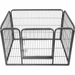 TECTAKE Parc à Chiots Petits Chiens En Acier 125 Cm X 85 Cm X 70 Cm Gris - Gris