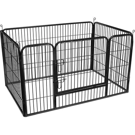 FEANDREA Enclos En Métal Pour Chien, Parc Pour Chiot, Rongeur Et Lapin, Hauteur 70cm, Avec Porte, Noir, Par SONGMICS PPK04BK - Noir 1 FEANDREA Enclos En Métal Pour Chien, Parc Pour Chiot, Rongeur Et Lapin, Hauteur 70cm, Avec Porte, Noir, Par SONGMICS PPK04BK - Noir