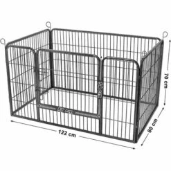 FEANDREA Enclos En Métal Pour Chien, Parc Pour Chiot, Rongeur Et Lapin, Hauteur 70cm, Avec Porte, Gris, Par SONGMICS PPK04GY 9 FEANDREA Enclos En Métal Pour Chien, Parc Pour Chiot, Rongeur Et Lapin, Hauteur 70cm, Avec Porte, Gris, Par SONGMICS PPK04GY -Niche, chenil, enclos et parc pour chien Soldes 2022 8247235 5