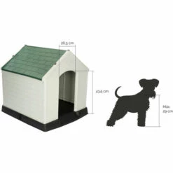 Niche De Jardin Pour Chien Gardiun Zeus Résine 73x66x69 Cm Beige/Vert -Niche, chenil, enclos et parc pour chien Soldes 2022 9591087 3