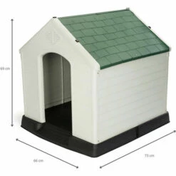 Niche De Jardin Pour Chien Gardiun Zeus Résine 73x66x69 Cm Beige/Vert -Niche, chenil, enclos et parc pour chien Soldes 2022 9591087 4
