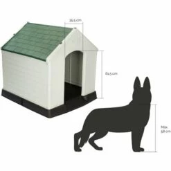 Niche De Jardin Pour Chien Gardiun Zeus Maxi Résine 105x96x98 Cm Beige/Vert -Niche, chenil, enclos et parc pour chien Soldes 2022 9591089 3