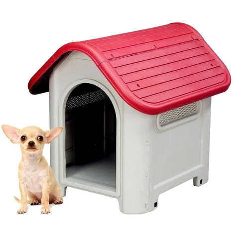Niche De Jardin Pour Chien Gardiun Kira Résine 75x59x66 Cm Beige/Rouge 3 Niche De Jardin Pour Chien Gardiun Kira Résine 75x59x66 Cm Beige/Rouge – Image 3