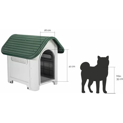 Niche De Jardin Pour Chien Gardiun Kira Résine 75x59x66 Cm Beige/Vert 2 Niche De Jardin Pour Chien Gardiun Kira Résine 75x59x66 Cm Beige/Vert – Image 2