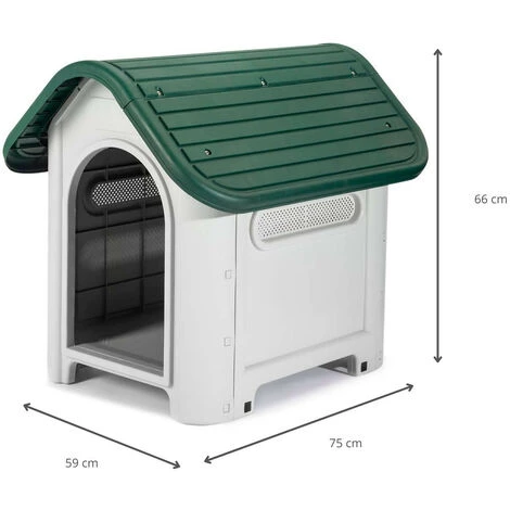 Niche De Jardin Pour Chien Gardiun Kira Résine 75x59x66 Cm Beige/Vert 4 Niche De Jardin Pour Chien Gardiun Kira Résine 75x59x66 Cm Beige/Vert – Image 4