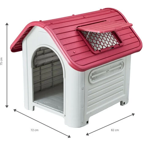 Niche De Jardin Pour Chien Gardiun Dakota Résine 87x72x75 Cm Beige/Rouge 4 Niche De Jardin Pour Chien Gardiun Dakota Résine 87x72x75 Cm Beige/Rouge – Image 4