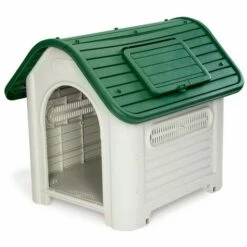 Niche De Jardin Pour Chien Gardiun Dakota Résine 87x72x75 Cm Beige/Vert